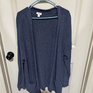 a.n.a Navy Open-Front Cardigan